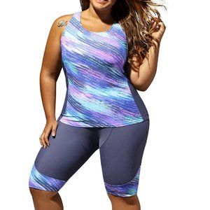 Adorable Women Sleeveless Top Athletic Two Piece